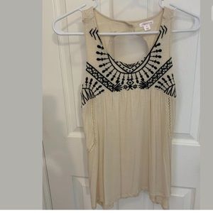 xhilaration embroidered tank size S nwot